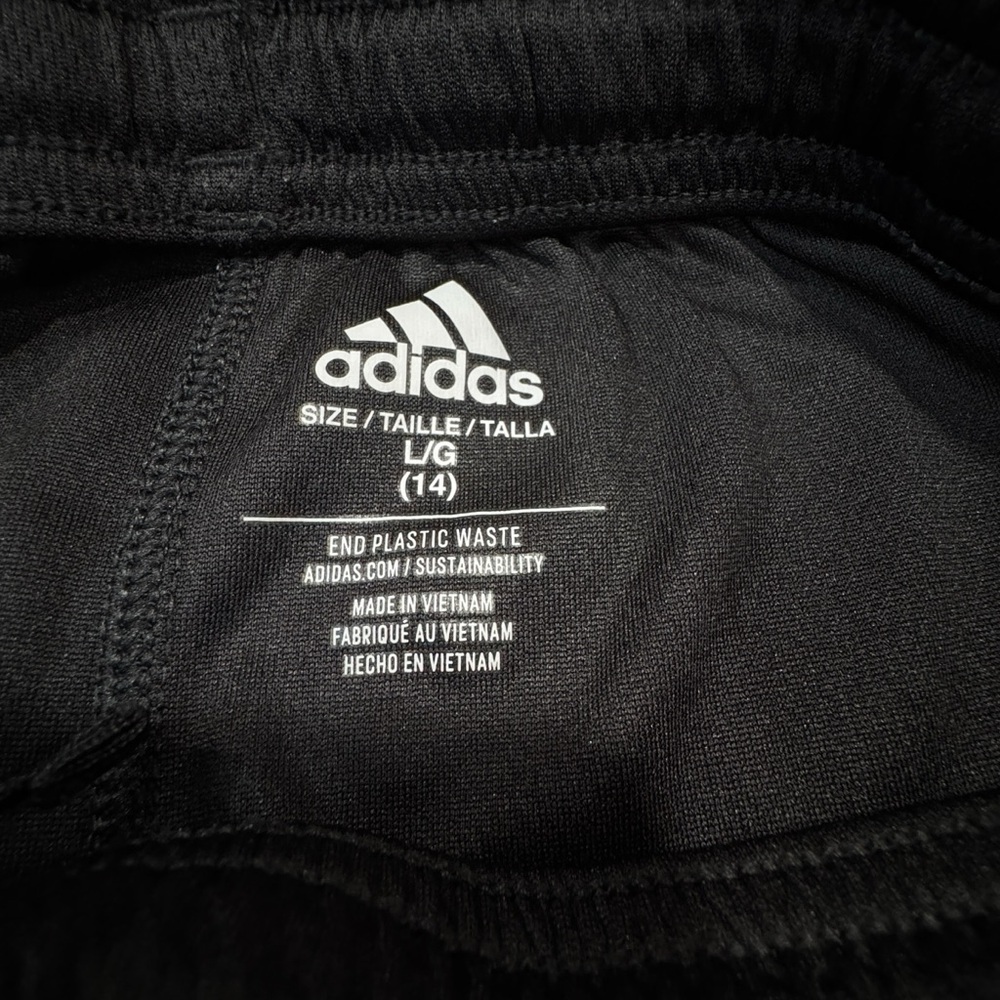 Adidas Girls Shorts Athletic Stripe Size L /14 - Picture 4 of 5